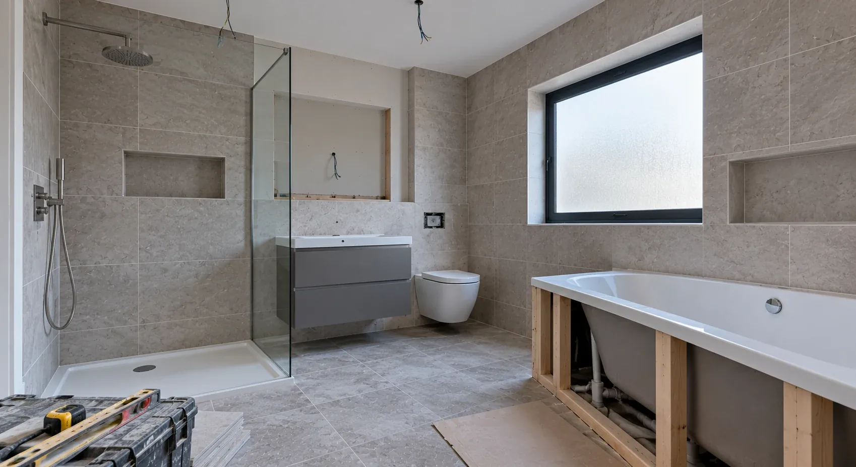 Bathroom installation in progress in Horsforth