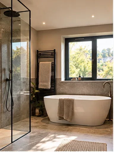 Contemporary bathroom renovation near Horsforth