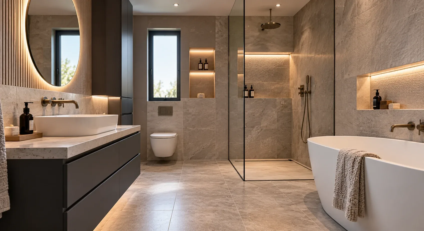 Completed modern bathroom renovation in Horsforth